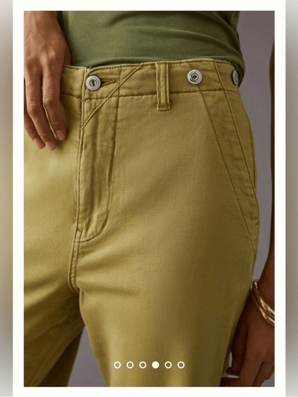 NWT - Anthropologie Pilcro Slouchy Chino Pants in Holly - Size 32 - Picture 4 of 10